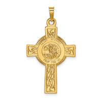 14k Cross w/St. Michael Medal Pendant-REL111