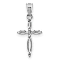14k White Gold Passion Cross Charm-REL117