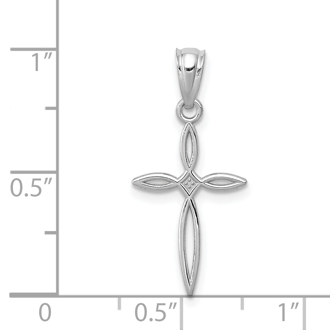 14k White Gold Passion Cross Charm-REL117