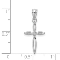 14k White Gold Passion Cross Charm-REL117