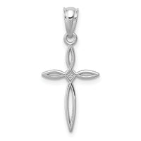 14k White Gold Passion Cross Charm-REL117