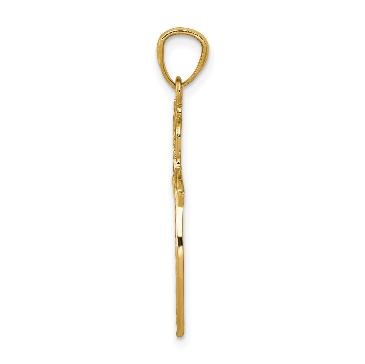 14k Scroll Design Cross Pendant-REL119