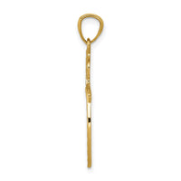 14k Scroll Design Cross Pendant-REL119