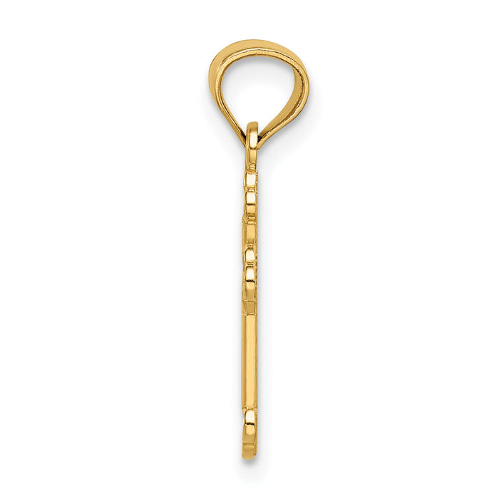 14k Small Budded Cross Charm-REL121