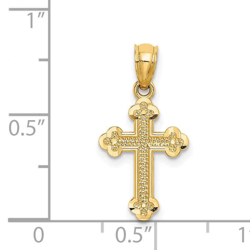 14k Small Budded Cross Charm-REL121