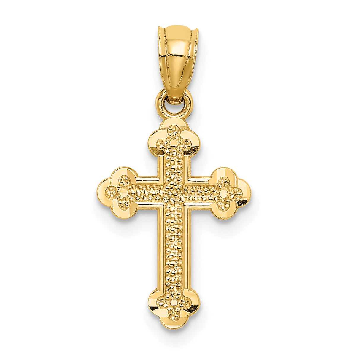 14k Small Budded Cross Charm-REL121