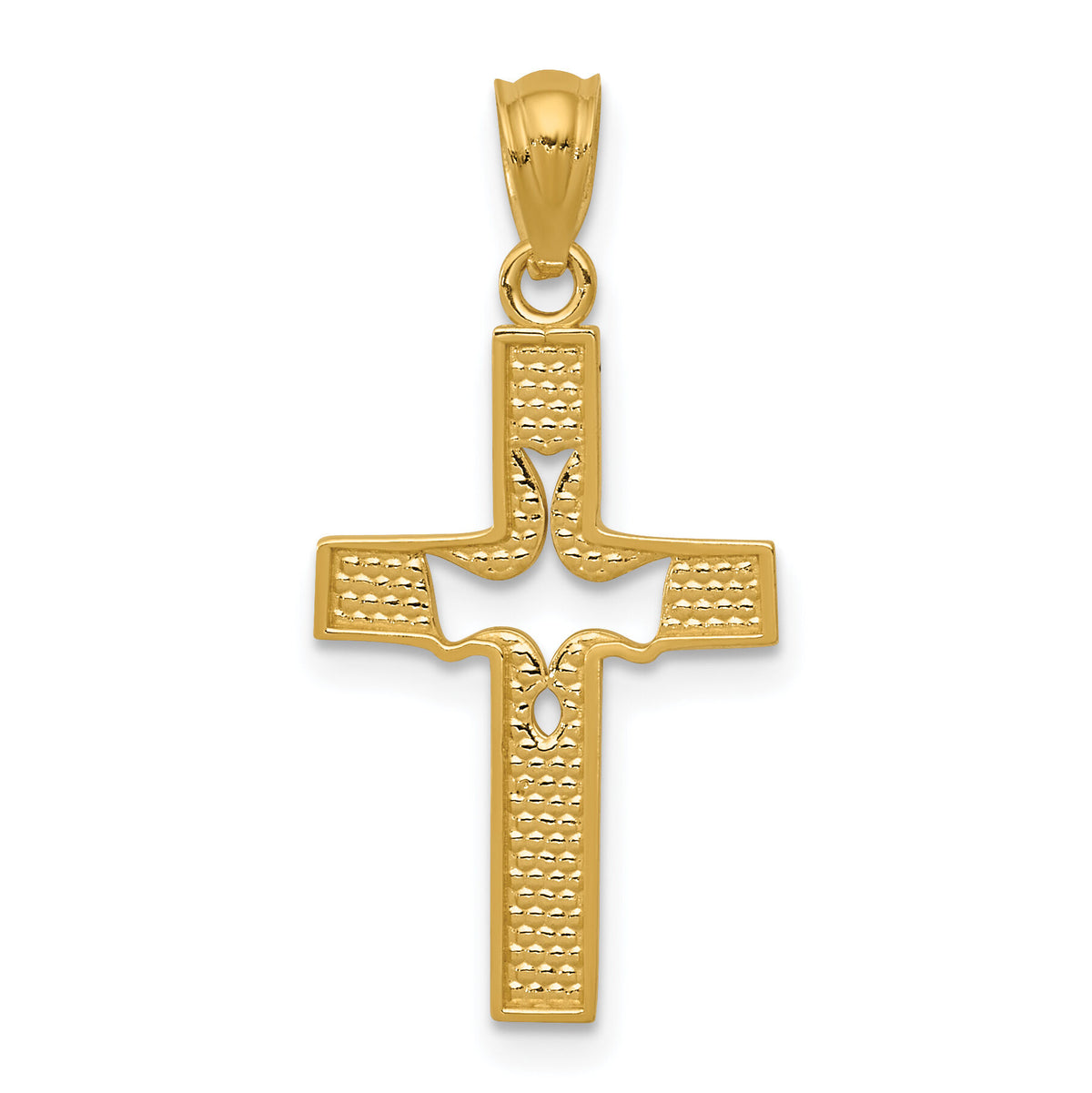 14k Dove Cross Pendant-REL122