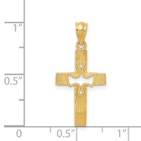14k Dove Cross Pendant-REL122