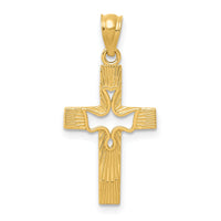 14k Dove Cross Pendant-REL122