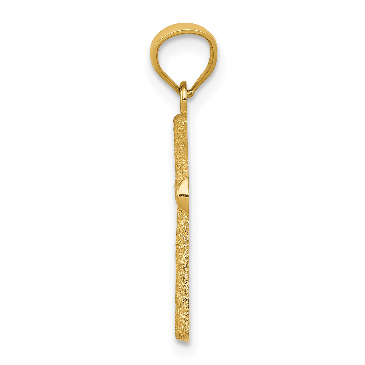 14k Diamond-cut Cross Pendant-REL124