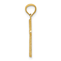 14k Diamond-cut Cross Pendant-REL124