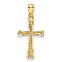 14k Diamond-cut Cross Pendant-REL124