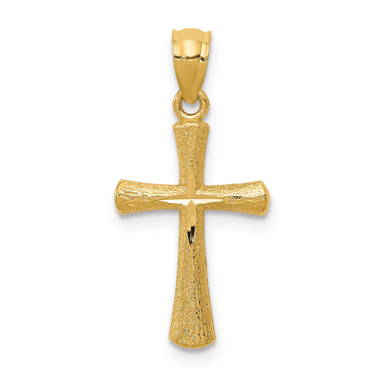14k Diamond-cut Cross Pendant-REL124