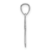 14k White Gold Budded Cross Charm-REL126