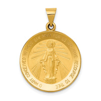 14k Miraculous Medal Hollow Pendant-REL136