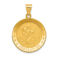 14k Saint Christopher Medal Hollow Pendant-REL137