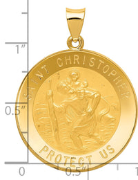 14k Saint Christopher Medal Hollow Pendant-REL138
