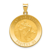 14k Saint Christopher Medal Hollow Pendant-REL138