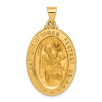 14k Saint Christopher Medal Hollow Pendant-REL139