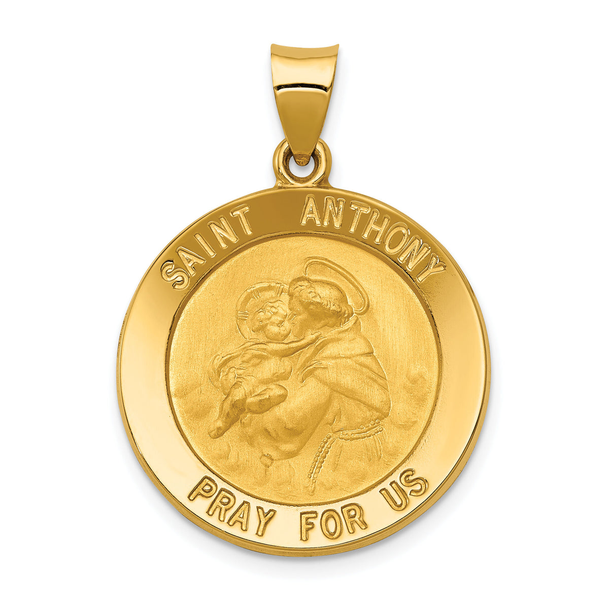 14k Saint Anthony Medal Hollow Pendant-REL145