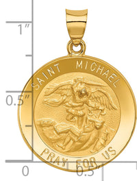 14k Saint Michael Medal Hollow Pendant-REL148