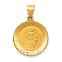 14k Guardian Angel Medal Hollow Pendant-REL149