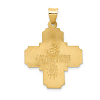 14k Four-Way Religious Medal Hollow Pendant-REL150