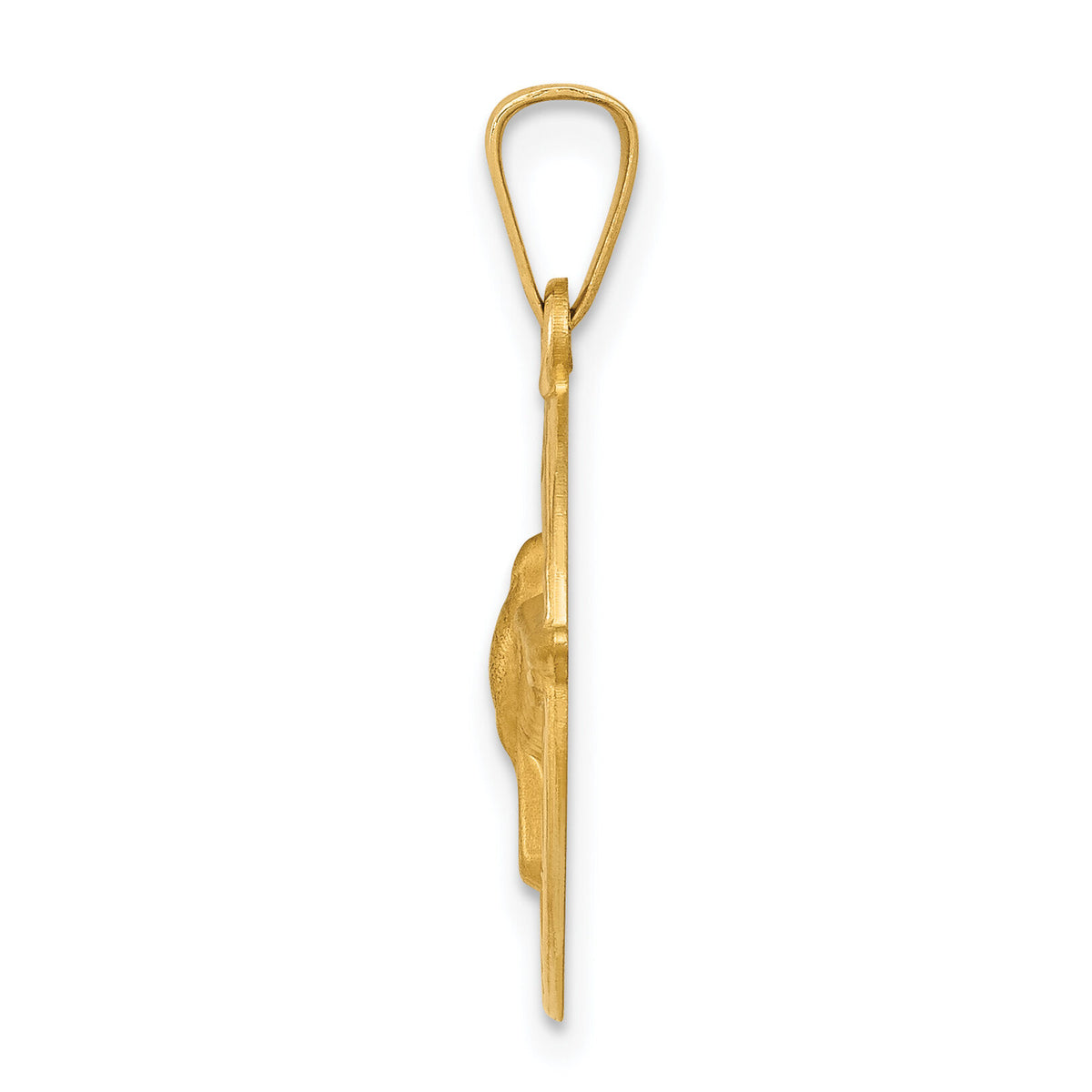 14k Holy Spirit Medal Hollow Round Pendant-REL159