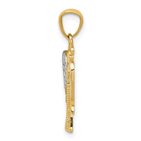 14k w/Rhodium Angel Pendant-REL160