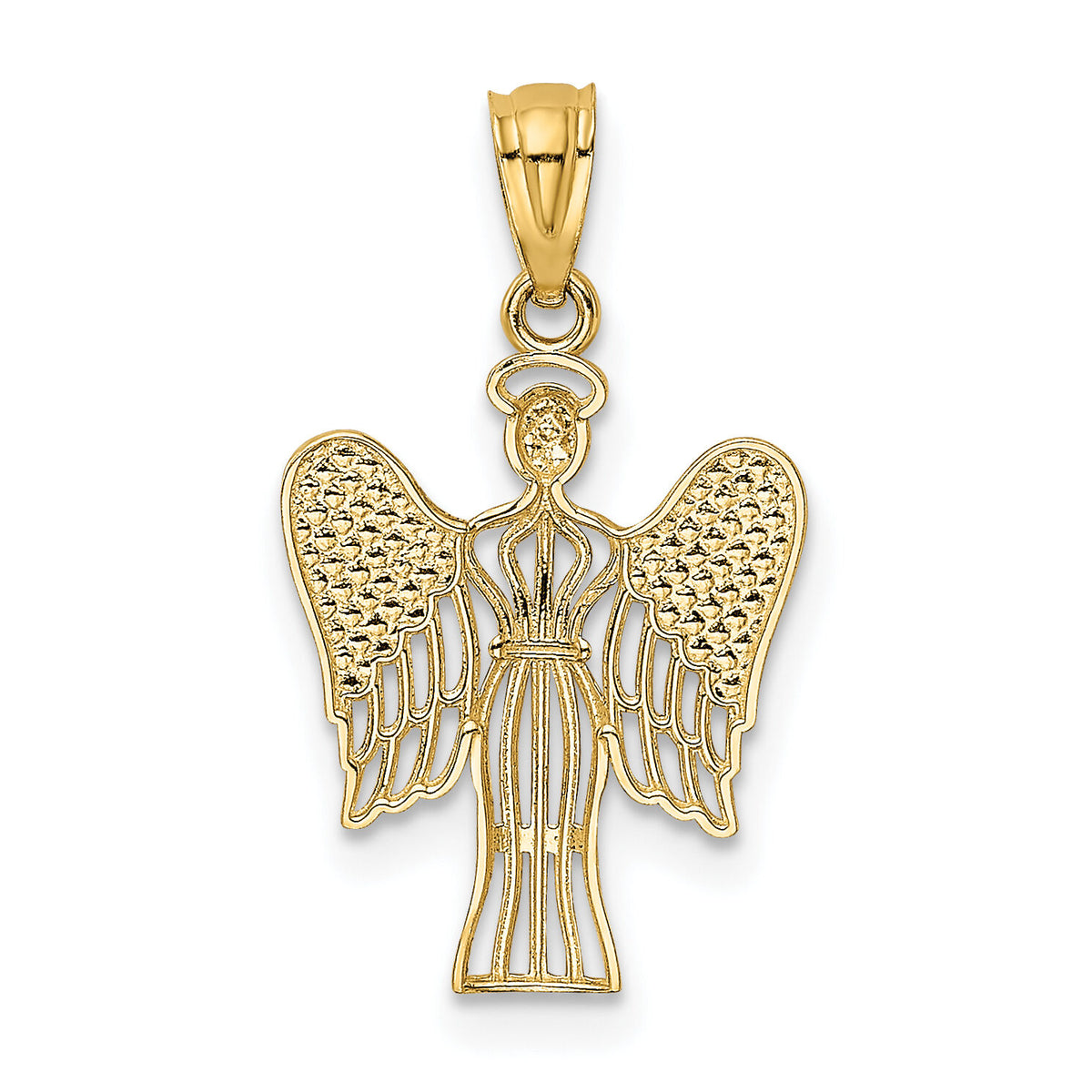 14k w/Rhodium Angel Pendant-REL160