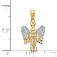 14k w/Rhodium Angel Pendant-REL160