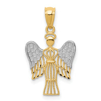14k w/Rhodium Angel Pendant-REL160
