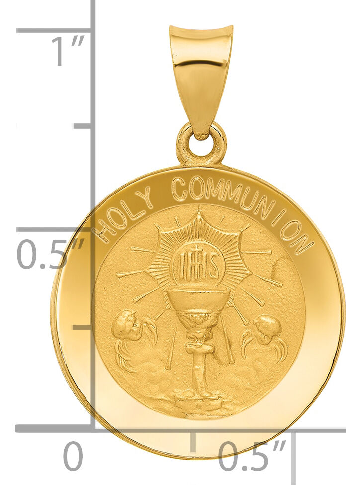 14k Holy Communion Medal Hollow Pendant-REL168