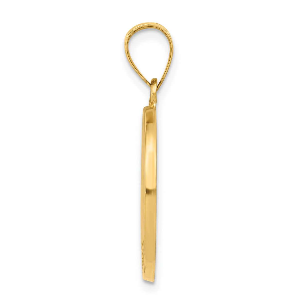 14k Confirmation Medal Hollow Round Pendant-REL170