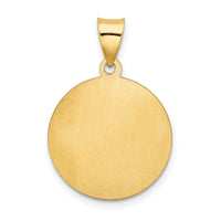 14k Confirmation Medal Hollow Round Pendant-REL170