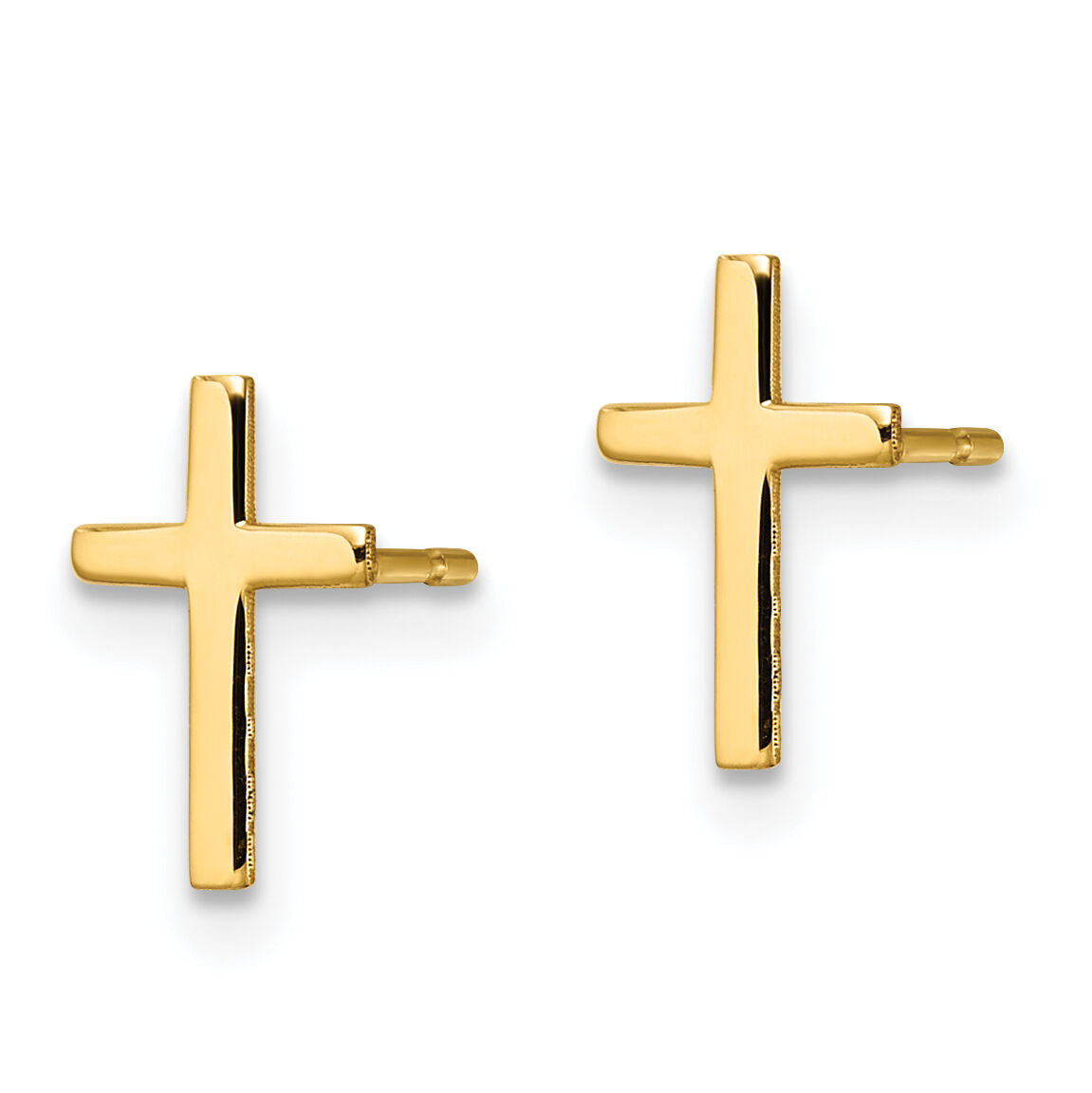 14k Polished Cross Earrings-REL172