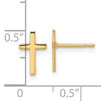 14k Polished Cross Earrings-REL172