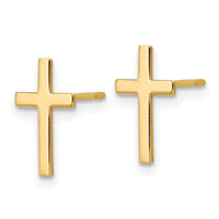 14k Polished Cross Earrings-REL198