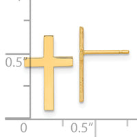 14k Polished Cross Earrings-REL199