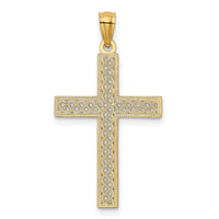 14k Diamond-cut Filigree Cross Pendant-REL71