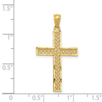 14k Diamond-cut Filigree Cross Pendant-REL71