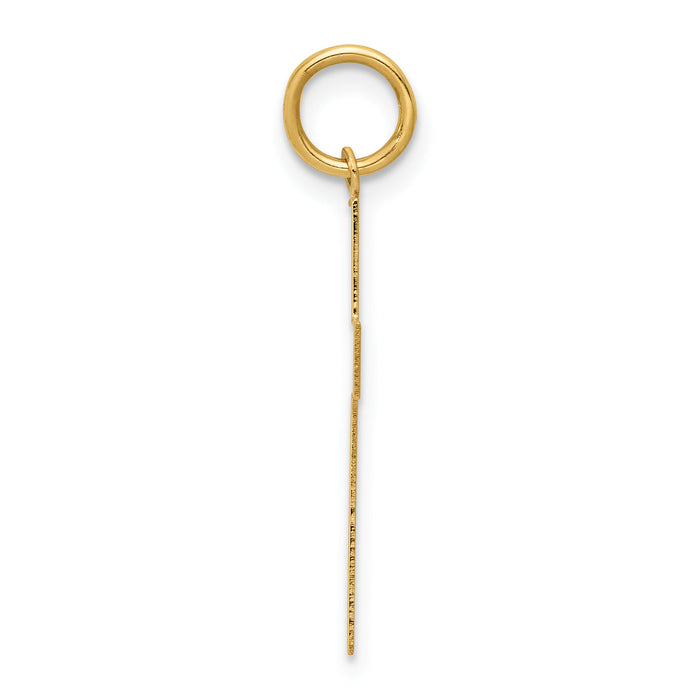 14k Polished Cross Pendant-REL74