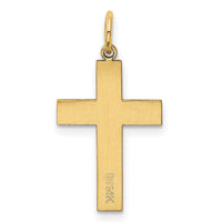 14k Polished Cross Pendant-REL74