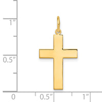 14k Polished Cross Pendant-REL74