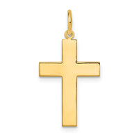 14k Polished Cross Pendant-REL74