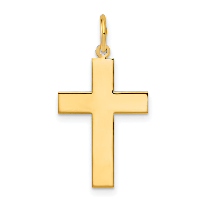 14k Polished Cross Pendant-REL74
