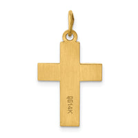 14k Polished Cross Pendant-REL75