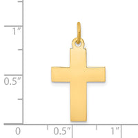 14k Polished Cross Pendant-REL75