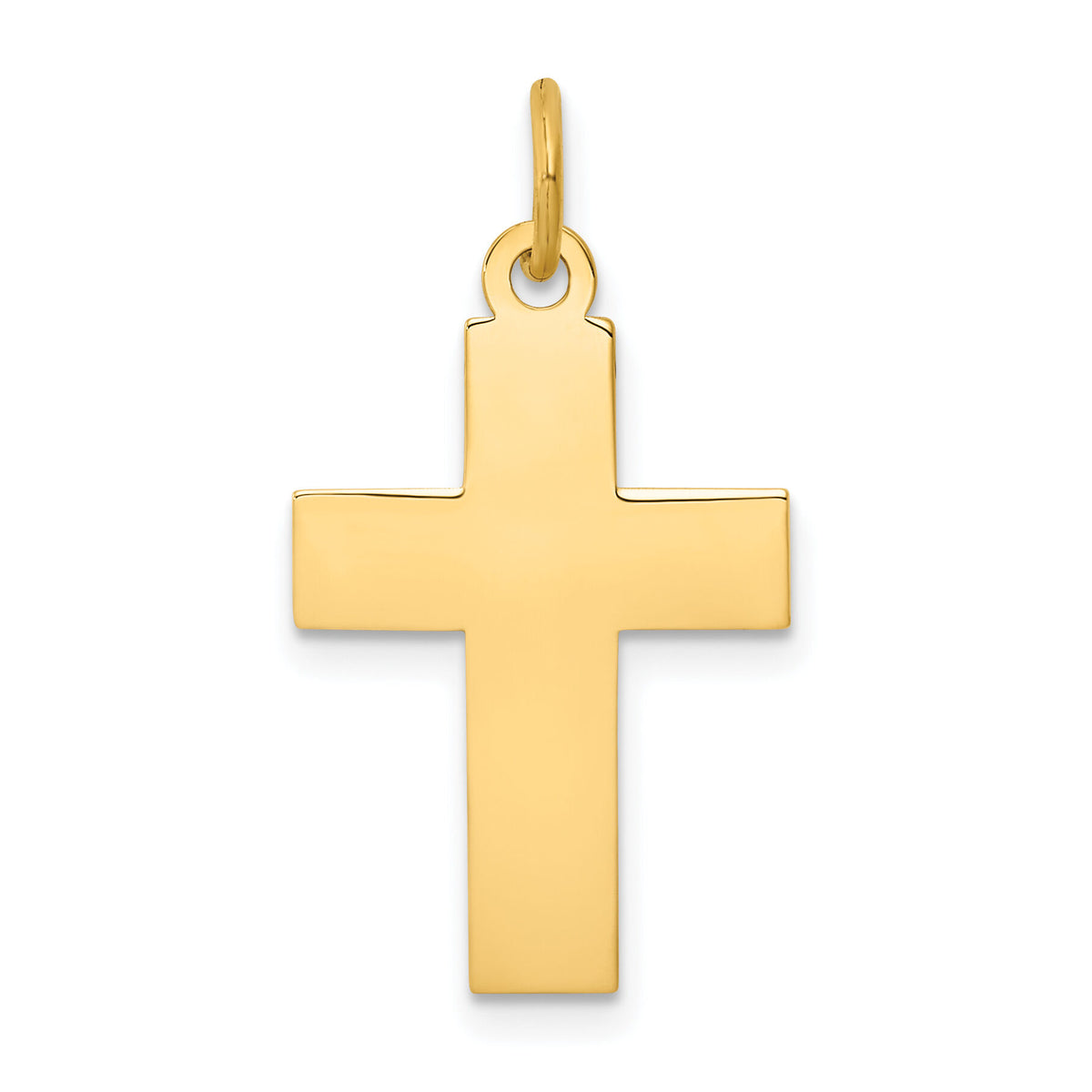 14k Polished Cross Pendant-REL75