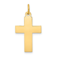 14k Polished Cross Pendant-REL75